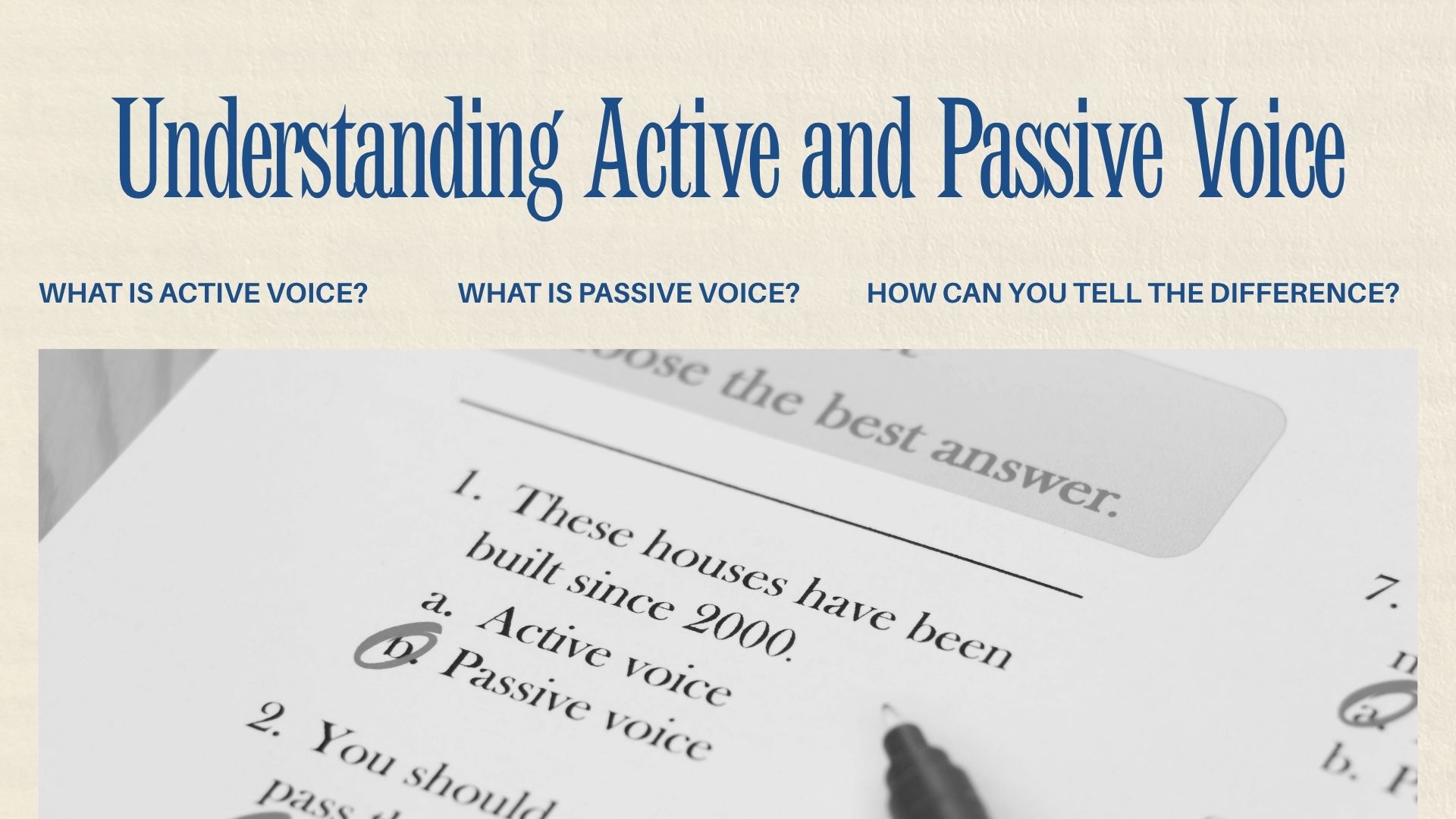 Understanding Active and Passive Voice